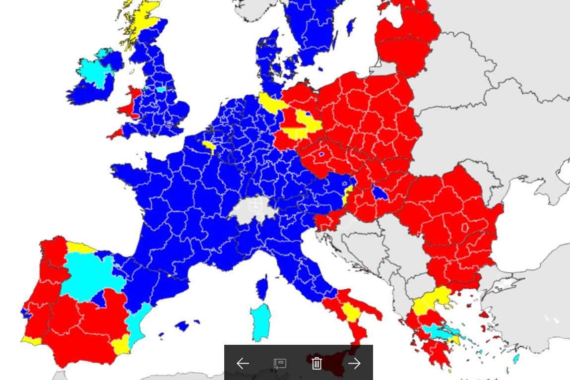 Les régions d'Europe Wikimedia CC BY-SA
