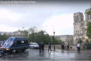 Attentat sur le parvis de Notre-Dame de Paris (capture Euro-News)