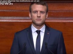 Emmanuel Macron devant les parlementaires réunis en congrès (capture EuroNews)