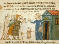 L'aumône aux pauvres, vers 1330-1340. BNF