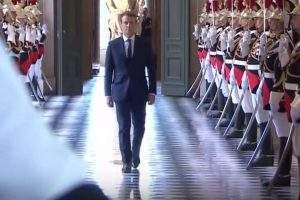Emmanuel Macron à Versailles, le 3 juillet 2017, lorsqu'il a convoqué en Congrès le Parlement (capture LCP)