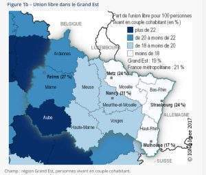 Les pacsés dans le Grand Est (insee)