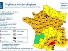 Vigilance rouge dans l'Hérault. Le redoux est annoncé pour ce jeudi (carte météo France)