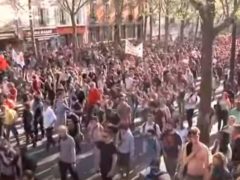 Manif des étudiants à Paris (capture Euronews)
