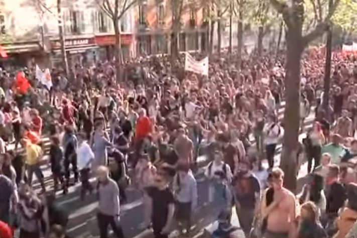 Manif des étudiants à Paris (capture Euronews)