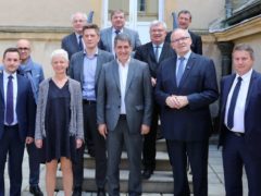Le président de la Région et les 10 présidents des départements réunis à Metz (Photo Bodez Région Grand Est)