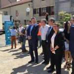 De nombreux élus assistent à la pose du premier nœud de raccordement,t optique de Pont-à-mousson (photo Région Grand Est)