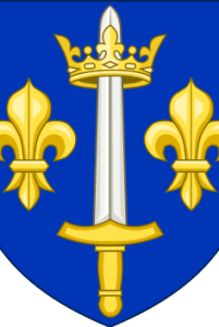 Le roi na octroyé des armes à la Pucelle dérivées de celles de la Famille de France (wikipedia)