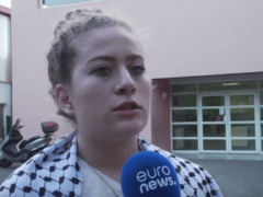 Ahed Tamini, jeune palestinienne, a fait huit mois de prison en Israël (capture Euronews)