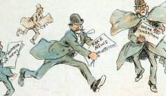 « Journalistes propageant des fake news ». Dessin du caricaturiste américain Frederick Burr Opper, 1894. Frederick Burr Opper/Wikimedia