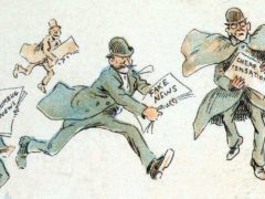 « Journalistes propageant des fake news ». Dessin du caricaturiste américain Frederick Burr Opper, 1894. Frederick Burr Opper/Wikimedia
