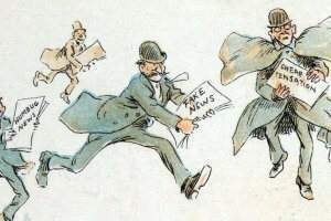 « Journalistes propageant des fake news ». Dessin du caricaturiste américain Frederick Burr Opper, 1894. Frederick Burr Opper/Wikimedia