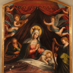 Sommeil de l’Enfant Jésus, huile sur toile, début du XVIIe siècle, 190 x 175 cm, Dole, collégiale NotreDame. Crédit photographique : « Propriété de la de la ville de Dole, cliché Ville de Dole »