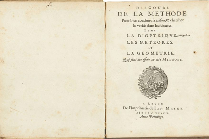 Exemplaire de l’édition originale du Discours de la méthode de René Descartes (collections Aristophil)