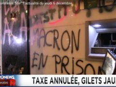 La colère des Gilets jaunes (capture Euronews)