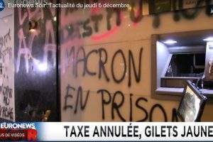 La colère des Gilets jaunes (capture Euronews)