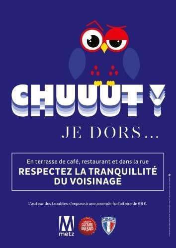 Campagne de communication contre les nuisances sonores à Metz (affiche)