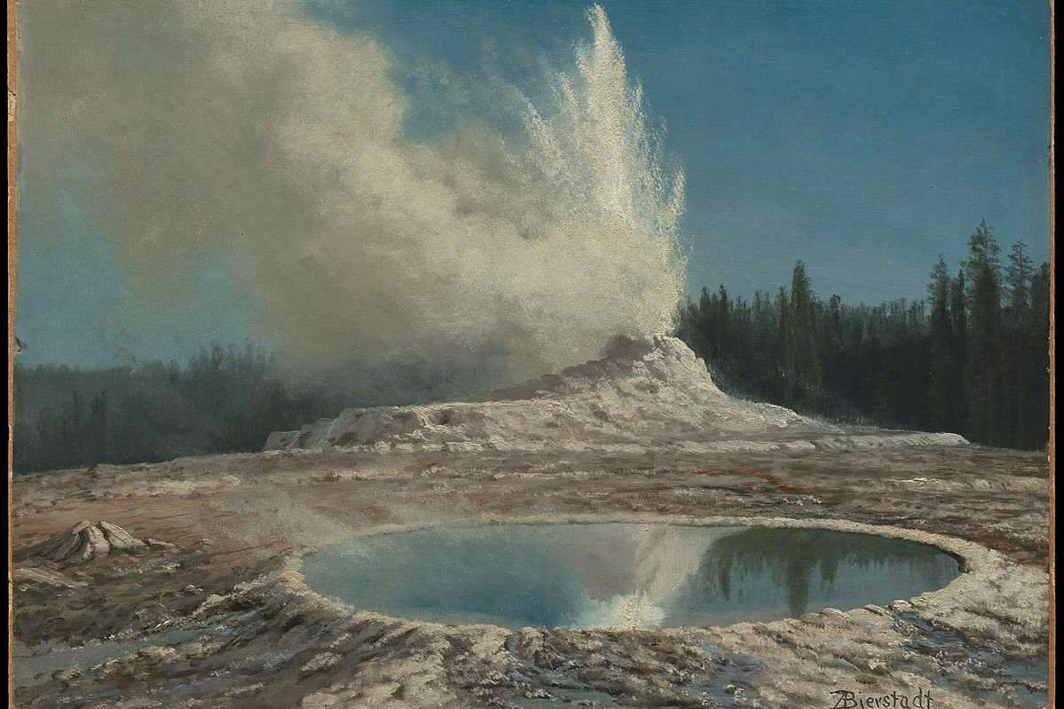Geyser Yellowstone Park (Albert Bierstadt Public domain)
