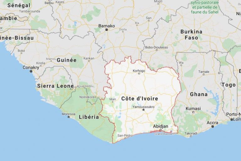 Côte d'Ivoire (carte Google)
