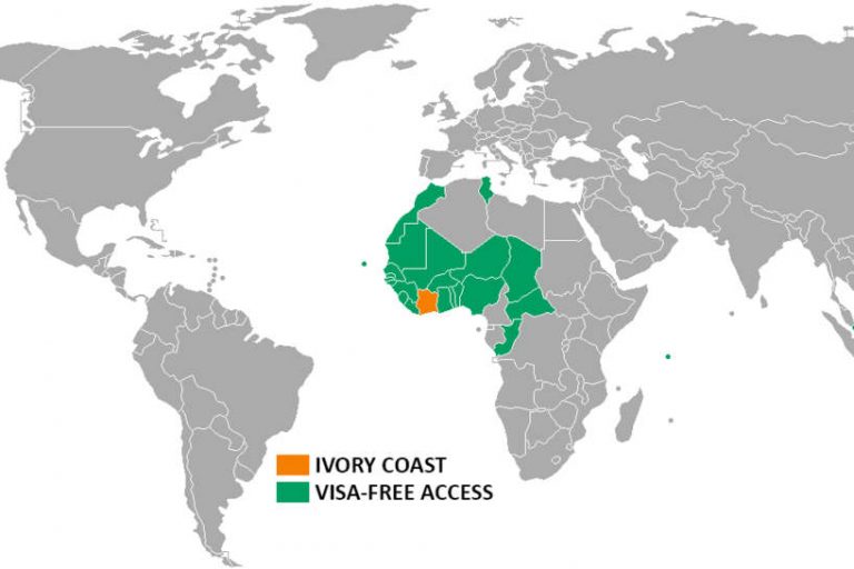La Côte d'Ivoire dans le monde (wikimedia Commons)