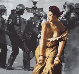 La République menottée (dessin du rapport Amnesty International)