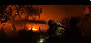 Les pompiers du Var au coeur du brasier (capture twitter, SDIS-83)