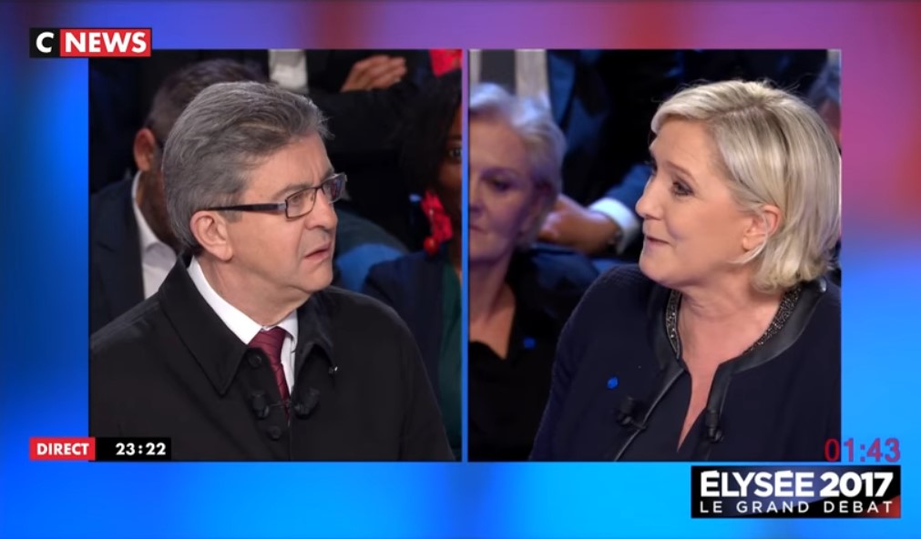 Débat entre Le Pen et Mélenchon en 2017 (Capture CNews)