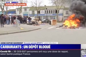 Dépôt de carburant bloqué en Bretagne (capture BFMTV)