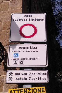 Zone à trafic limité en Italie (photo Centre européen des co,sommateurs)