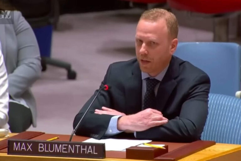 Max Blumenthal s'exprime devant l'ONU (capture YouTube)