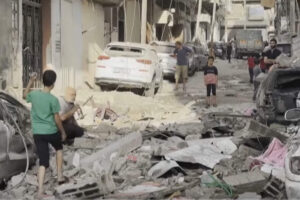 Nouvelles frappes destructrices sur Gaza (capture euronews)