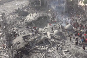 L'enclave de Gaza bombardée par Tsahal (capture euronews)