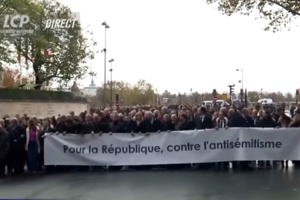 Marche contre l'antisémitisme, Paris (capture LCP)