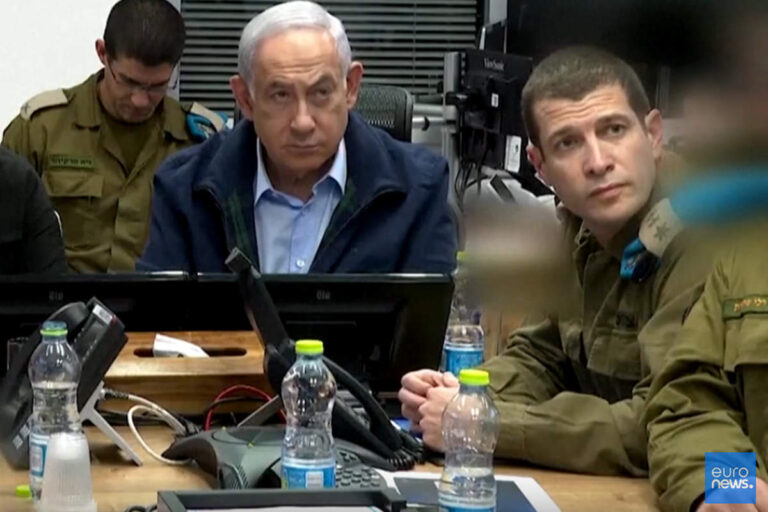 Benjamin Netaniahou et ses conseillers (capture euronews)
