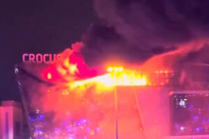 Moscou : incendie du centre commercial Crocus (capture X)