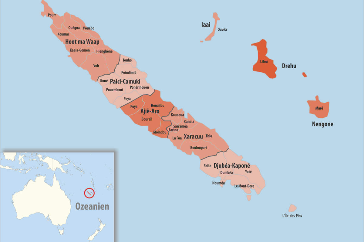 La Nouvelle-Calédonie sur la mappe-monde (Tschubby, CC BY-SA 3.0 <http://creativecommons.org/licenses/by-sa/3.0/>, via Wikimedia Commons)