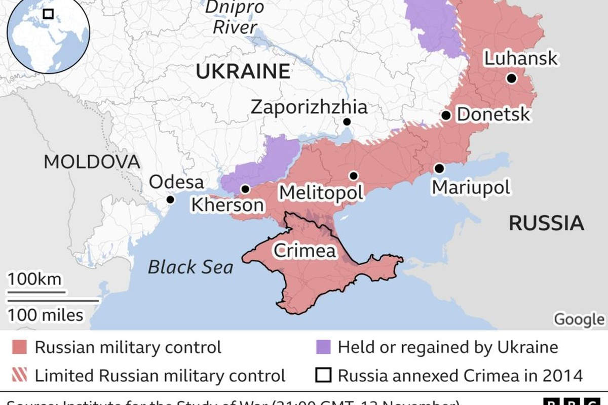 Ukraine, contrôle de l'armée russe (Wikipédia)