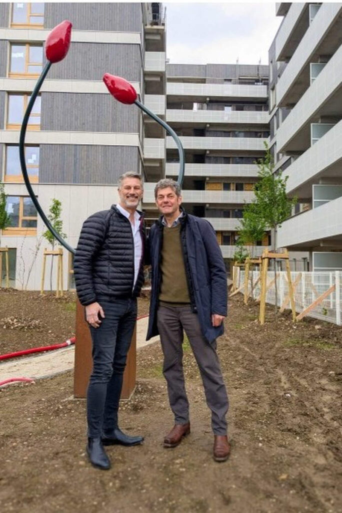 Alexis MERLIN, Président du groupe Nouvel HabitatBruno FEGER, Artiste sculpteur