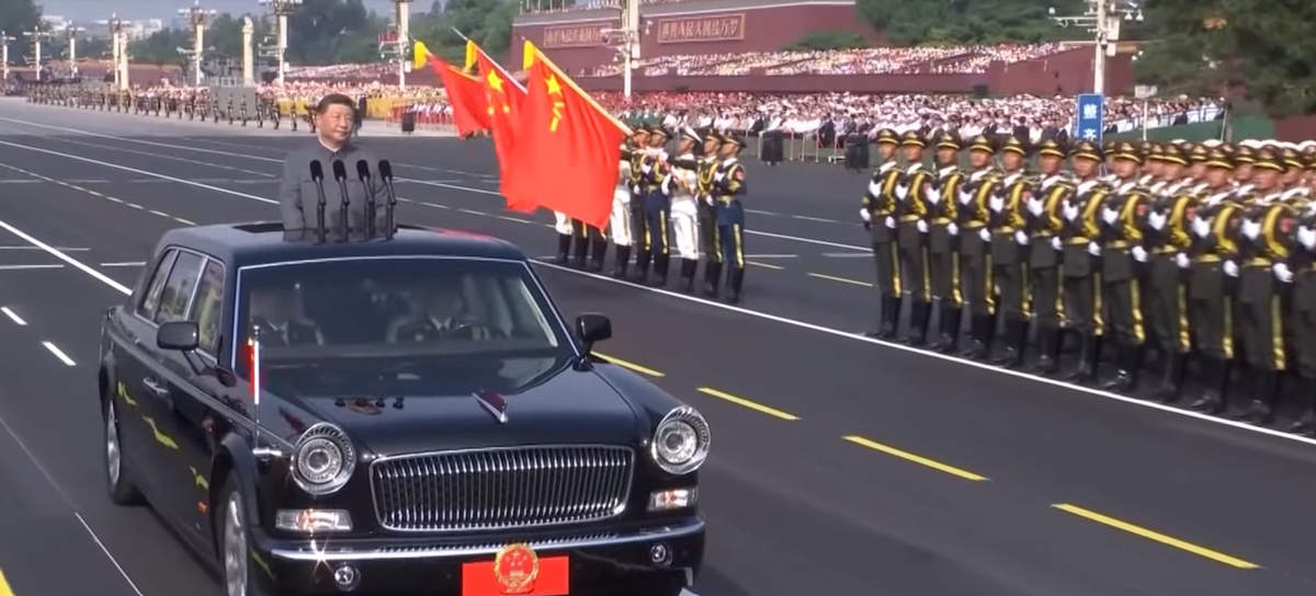 Xi Jinping lors de la parade militaire (capture Euronews)