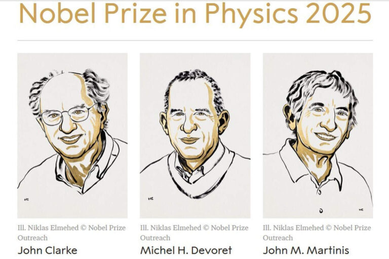 Les lauréats du prix Nobel de Physique (Niklas Elmehed © Nobel Prize Outreach)