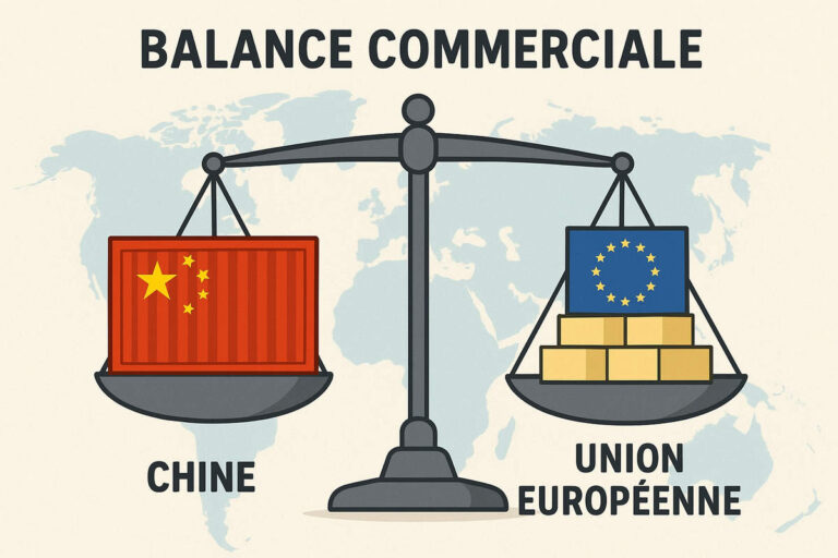Macron veut rééquilibrer la balance commerciale entre la Chine et l'UE (création IA)