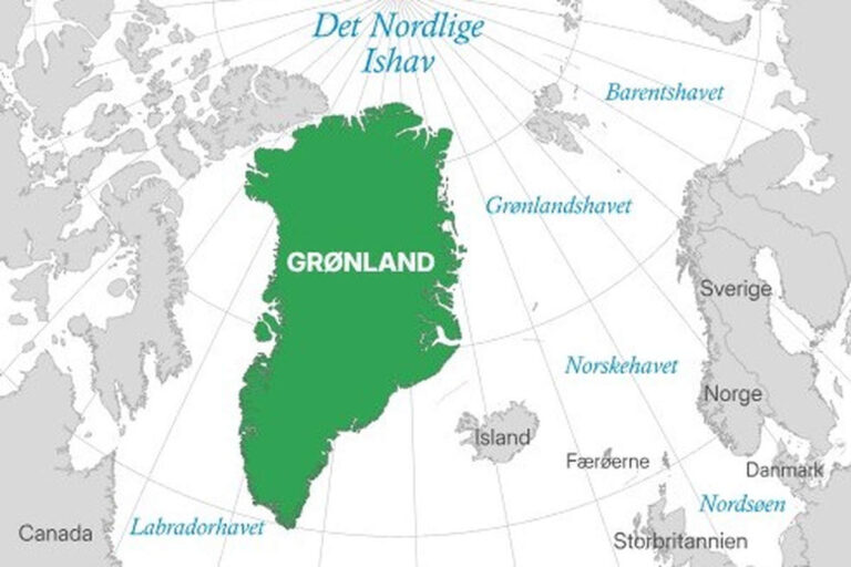 Le Groenland et les pays voisins.D'après Store norske leksikon et Lex. (CC BY NC ND 4.0)