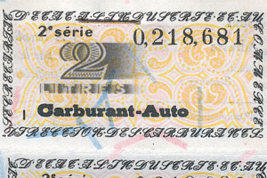 Carte de rationnement de carburant ((Document coll. Ch. Attard))