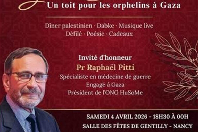 Dîner palestinien avec le Pr Raphaël Pitti, en invité d'honneur (affiche)
