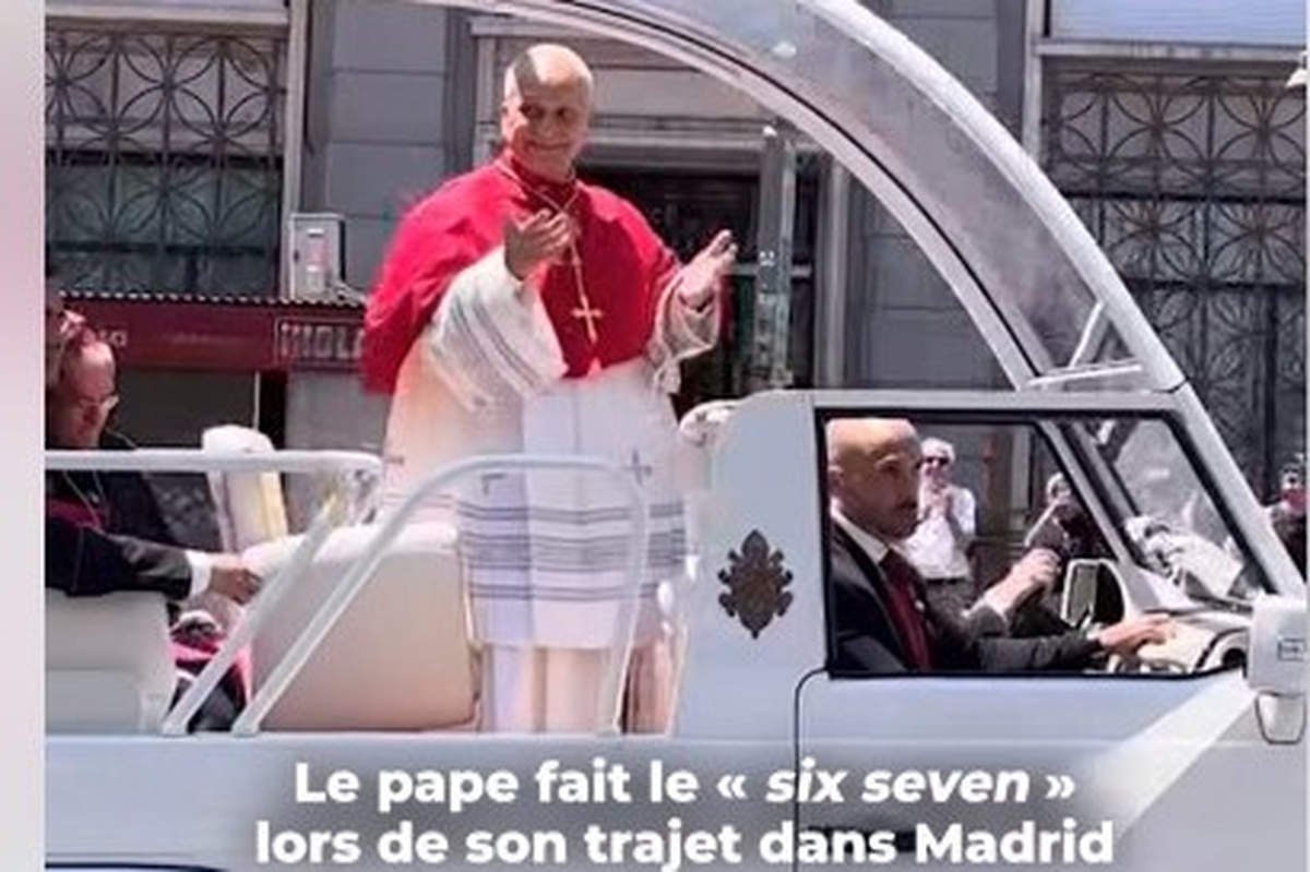 Le pape fait le six-sevent à Madrid (capture FB)