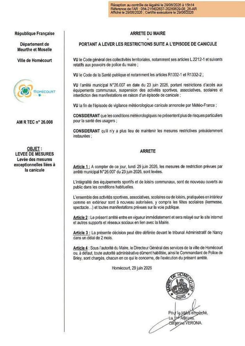 arrêé du 29 juin 26