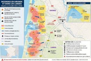 Carte des incendies (préfecture de la Gironde)