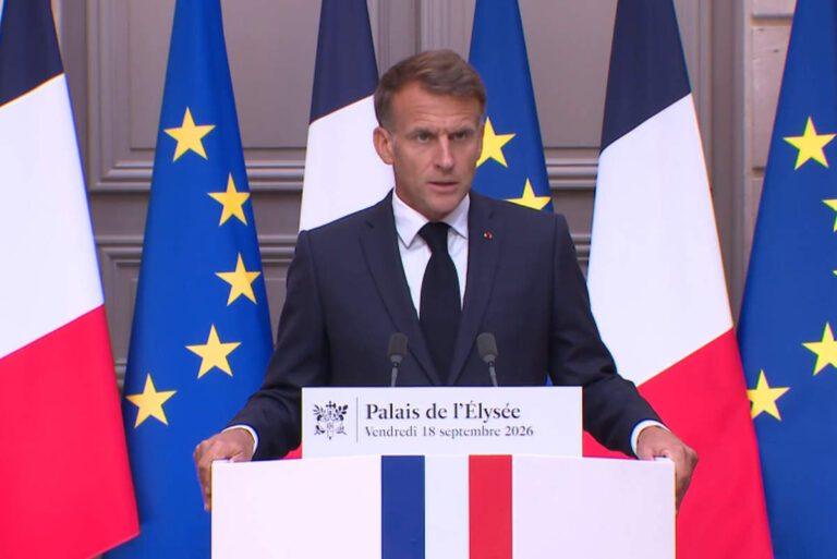 Déclarations d'Emmanuel Macron à l'Elysée (capture X)
