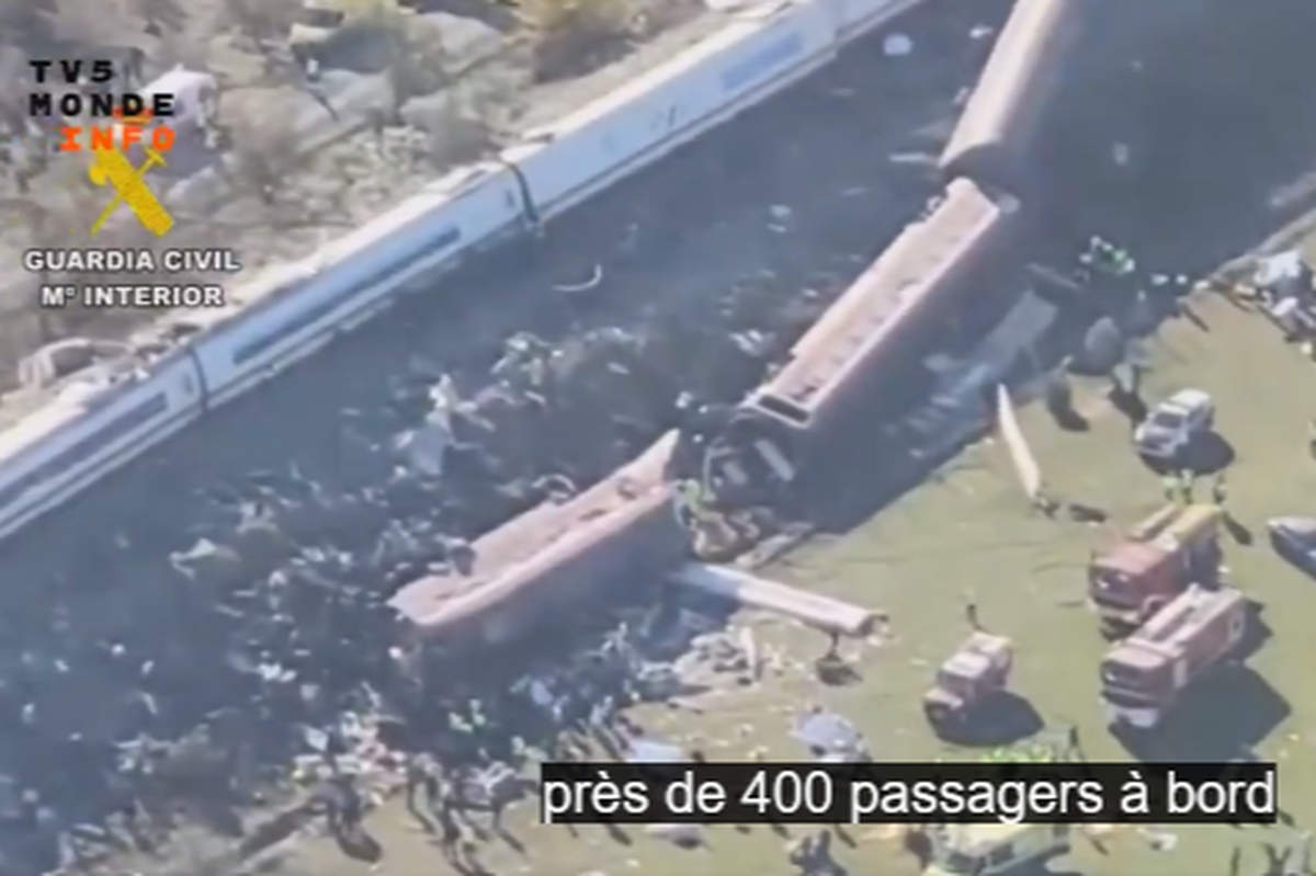 Catastrophe ferroviaire en Espagne (capture TV5 Monde)